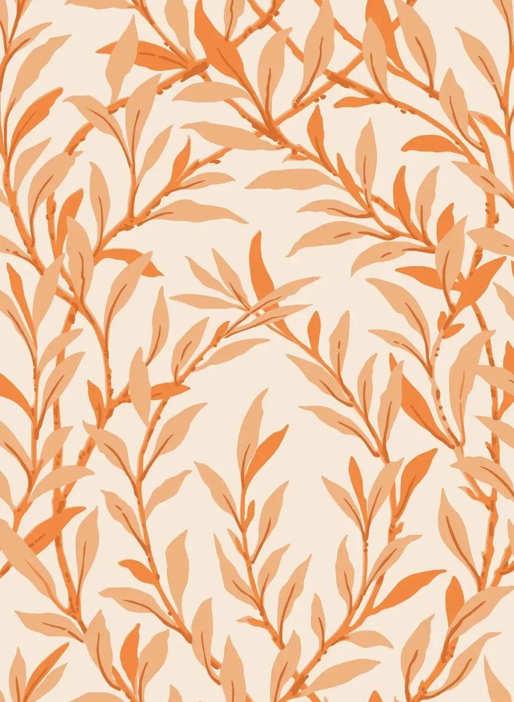 Cole & Son Carta da parati Willow Branch - Tangerine on Cream