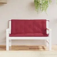 Cuscini per Panca 2 pz Rosso Vino 120x50x7 cm in Tessuto Oxford 361687