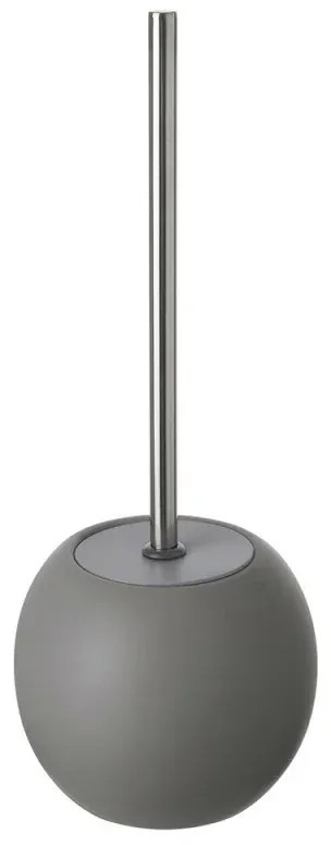 Portascopino Tondo Ceramica Grigio e manico in acciaio Oslo