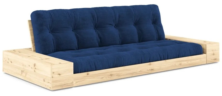 Divano letto in velluto a coste blu 244 cm Base - Karup Design