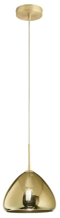 Lampadario Glamour Glow ottone paralume ambrato E27 LA MIA LUCE