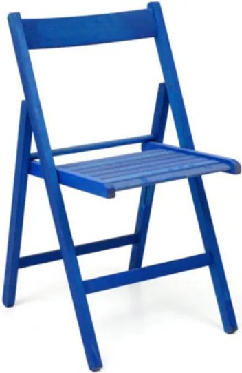 Sedia pieghevole in legno colorata BLU 1 pezzo