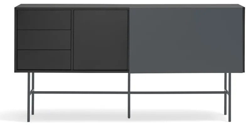Cassettiera bassa nero-antracite con ante scorrevoli 180x91 cm Nube - Teulat