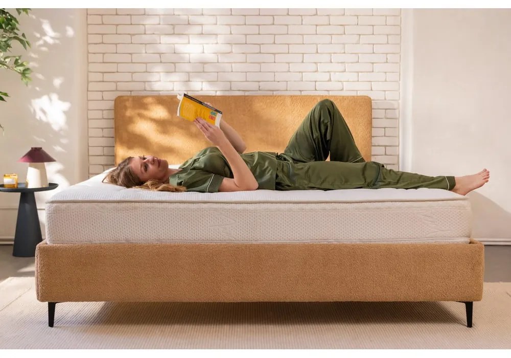 Letto matrimoniale imbottito color senape con materasso incluso/con rete inclusa 180x200 cm Noira Slim – Bonami Selection