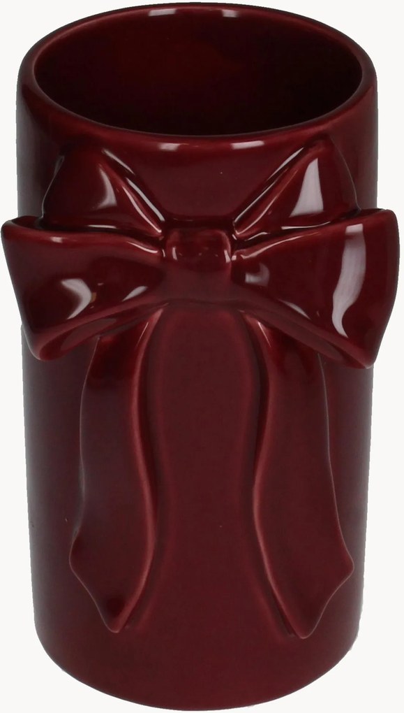 Vaso in gres Red Bow, alt. 19 cm