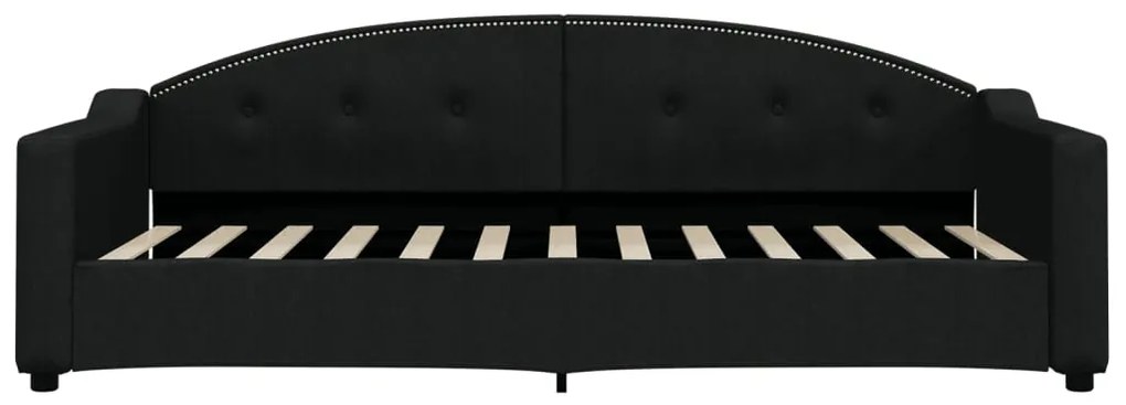 Divano letto con materasso nero 90x200 cm in tessuto