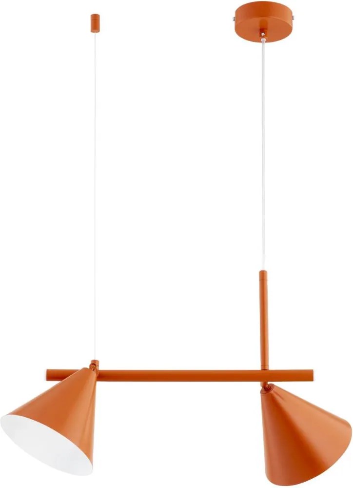 Lampadario a sospensione con cavo ZELTA 2xE27/15W/230V arancione