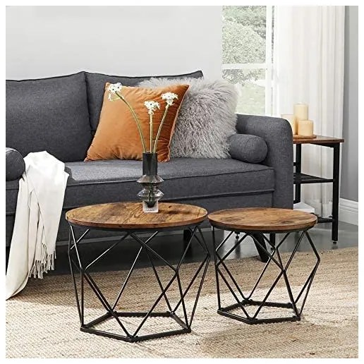 Set di 2 tavolini da salotto TALIA, marrone/nero