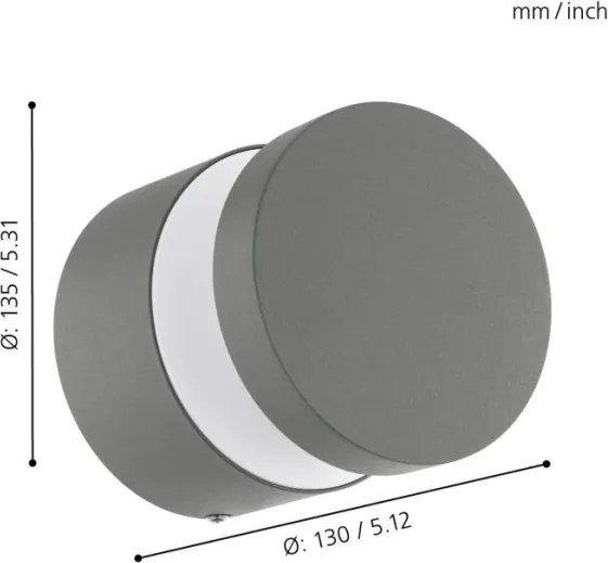 Eglo 97301 - Applique a LED da esterno MELZO LED/11W/230V grigio