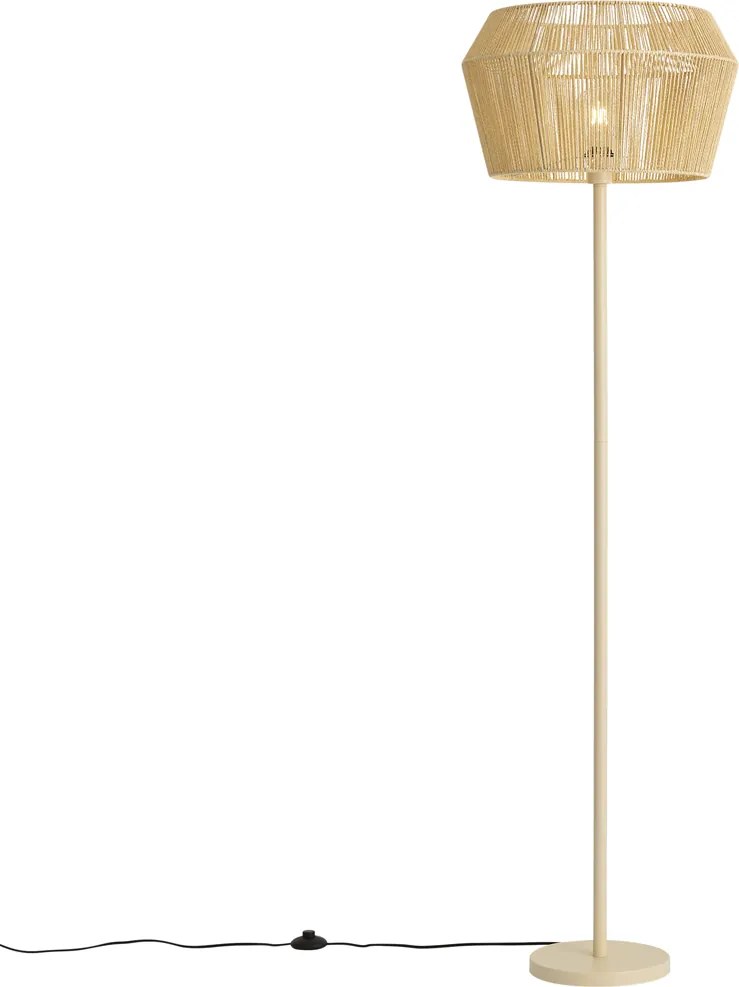 Lampada da terra beige con paralume in corda di carta 50/50/30 - Simplo