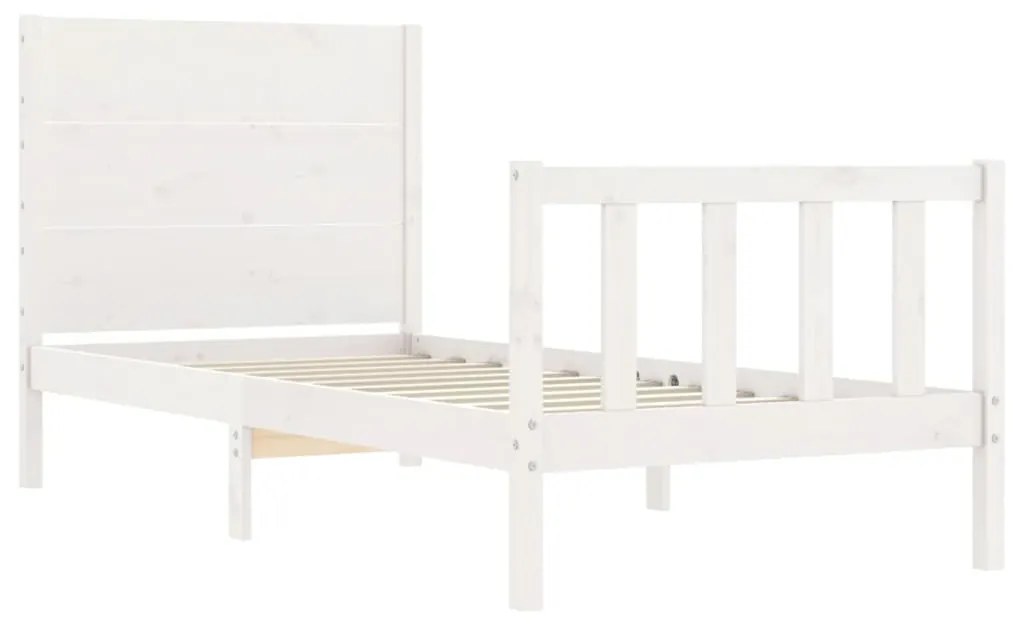 Giroletto con Testiera Bianco Small Single Legno Massello