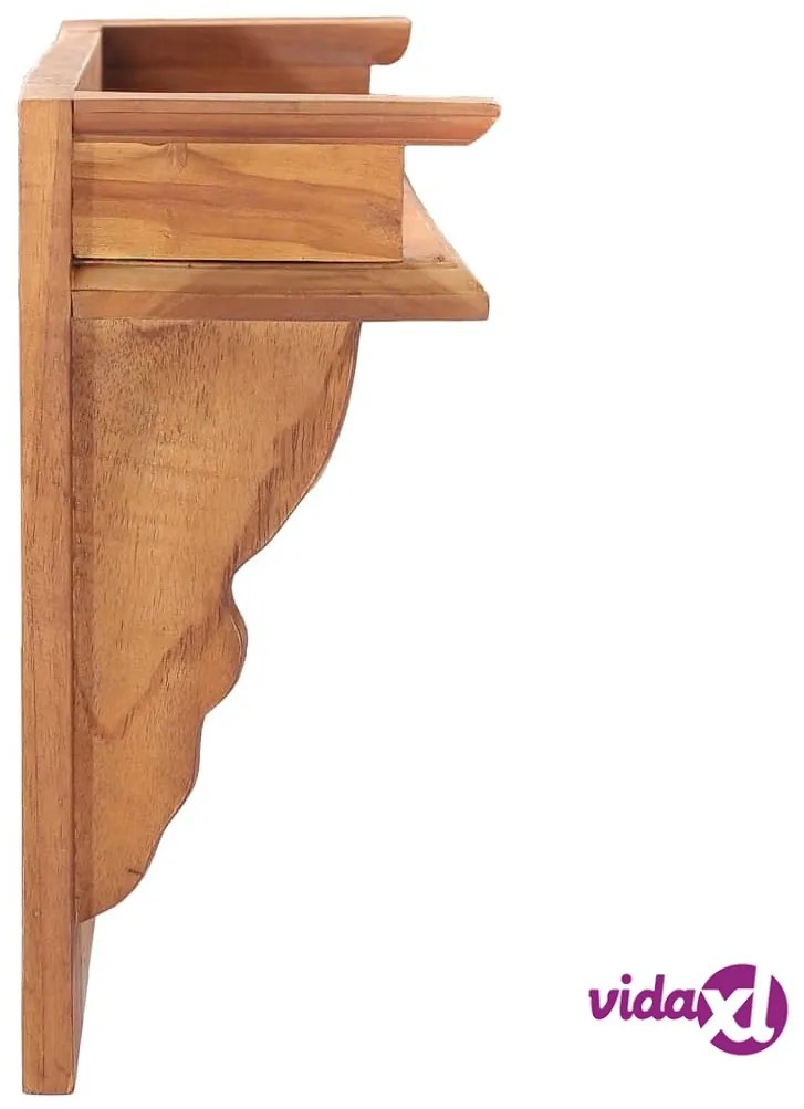 vidaXL Appendiabiti a Parete 80x16,5x35 cm in Legno Massello di Teak