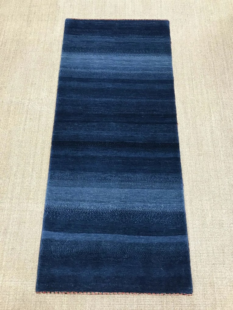 Loribaft Tappeto 80 x 180 Blu (Iran) Annodato A Mano