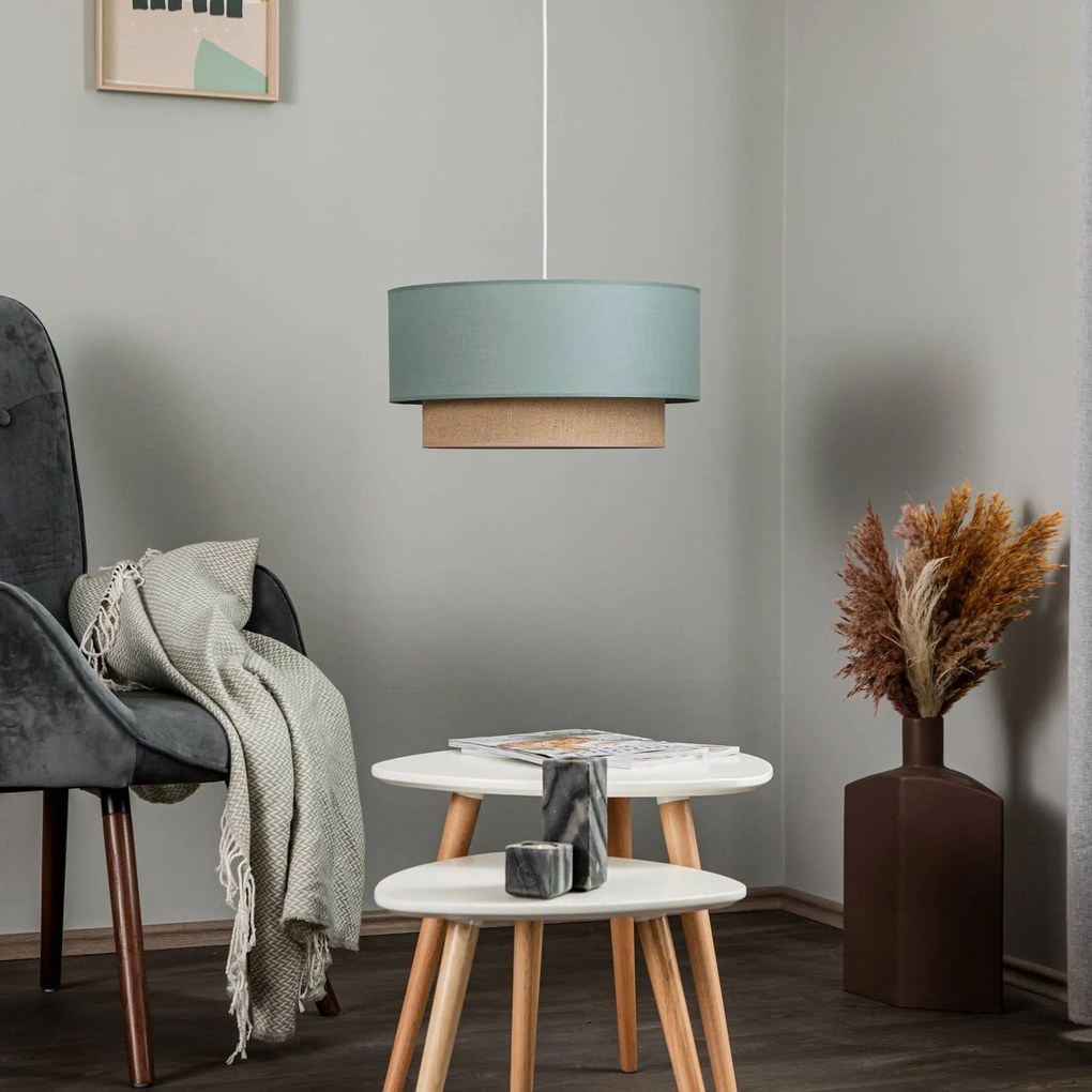 Duolla Lampada a sospensione Boho Ø 45 cm 1 luce verde salvia/juta