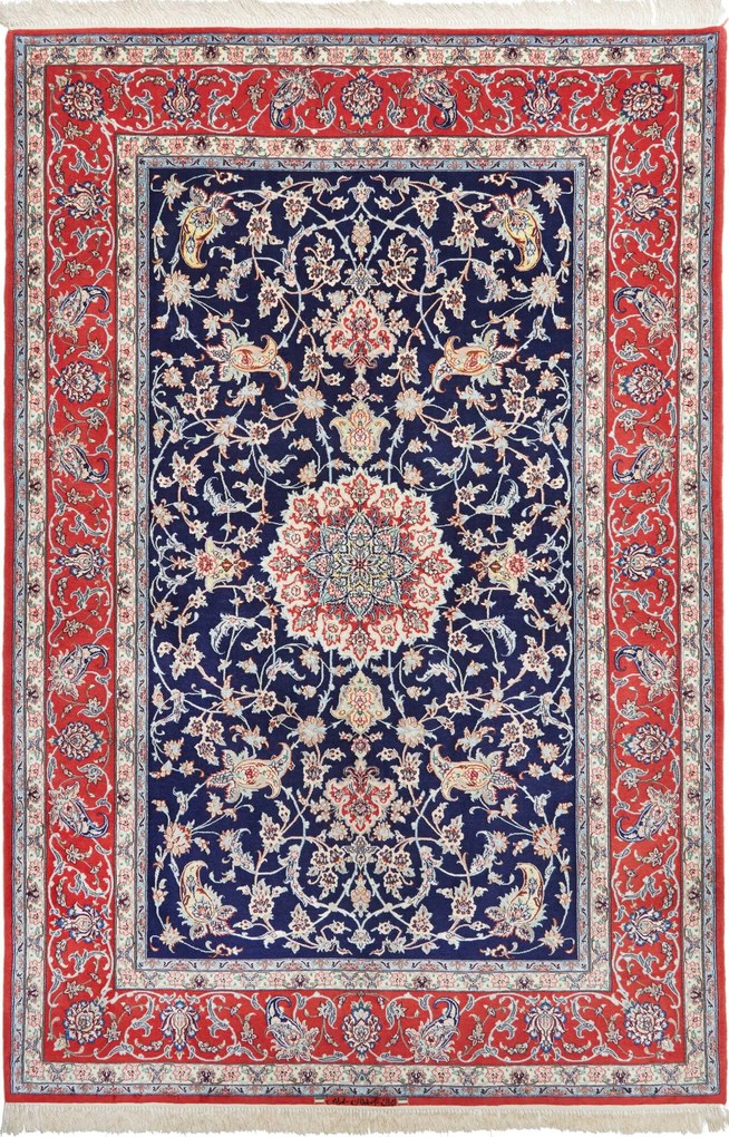 Isfahan Tappeto persiano 160x230 Blu (Iran) Annodato A Mano