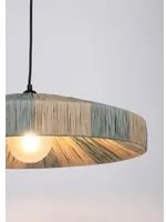 Lampadario a sospensione di design in rafia - KANDA Dimensione: D 50, Colore: Azzurro