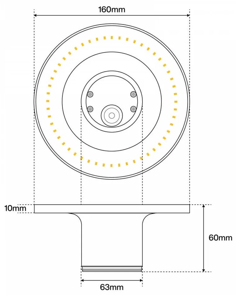 Applique LED IP65 Luce Indiretta, 12W, Tonda, Bianca Colore Bianco Caldo 3.000K