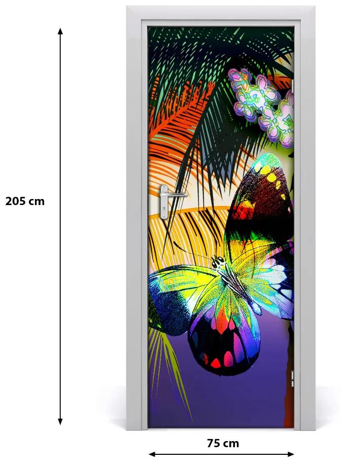 Adesivo per porta interna Fiori colorati 75x205 cm
