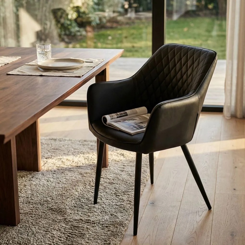 SANDY - poltrona imbottita per sala da pranzo in ecopelle