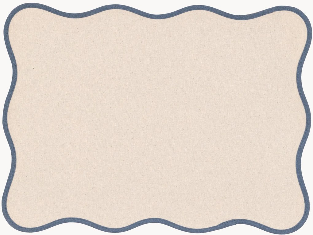 Set di 4 tovagliette americane in cotone Blue Scallop