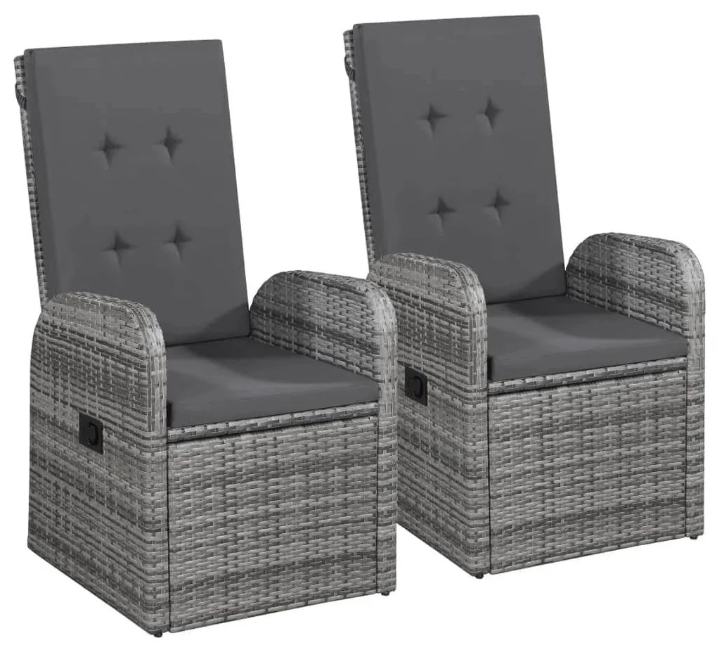 Set mobili da pranzo per giardino 9 pz con cuscini grigio