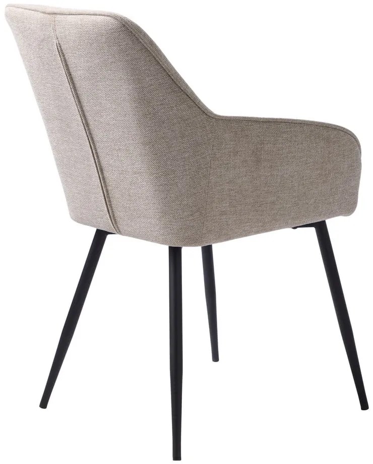 Sedia da pranzo beige in imbottito con braccioli Nolan – Unique Furniture
