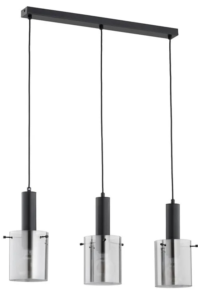 Lampadario a sospensione con filo CELIA 3xE27/60W/230V nero