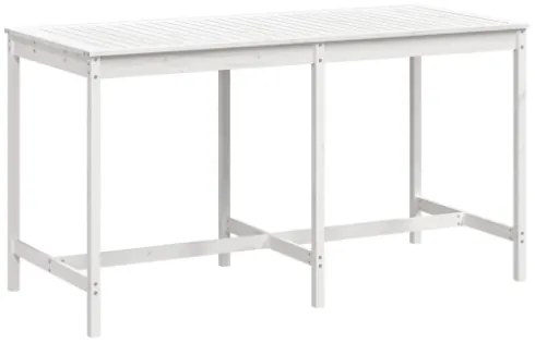 Tavolo da Giardino Bianco 203,5x90x110cm Legno Massello di Pino