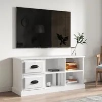 Mobile Porta TV Bianco Lucido 102x35,5x47,5cm Legno Multistrato 816178