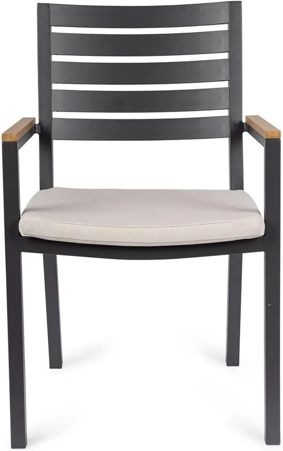 Sedie da esterno in set color antracite in metallo 4 pz Henna – Bizzotto