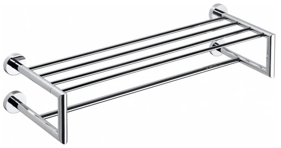 Sapho - Porta asciugamani da parete con ripiano X-ROUND 22,5x65,5 cm cromo lucido