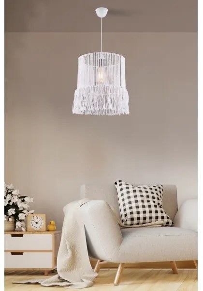 Lampadario su cavo NESS MACRAME 1xE27/40W/230V bianco