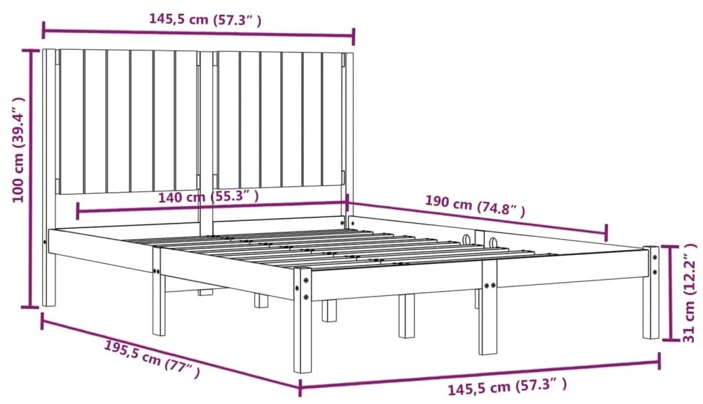 Giroletto in Legno Massello di Pino 140x190 cm