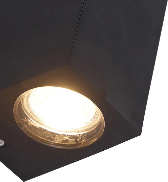 Lampada da parete smart nera in plastica con 2 Wifi GU10 - Baleno