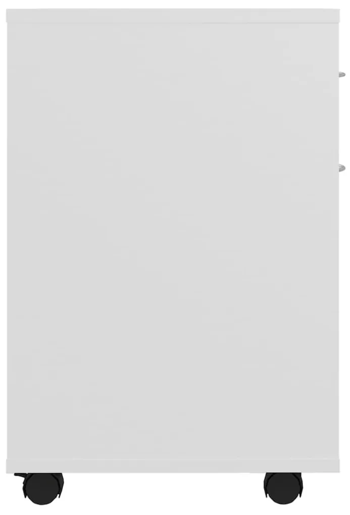 Mobiletto con rotelle bianco 45x38x54cm in legno ingegnerizzato