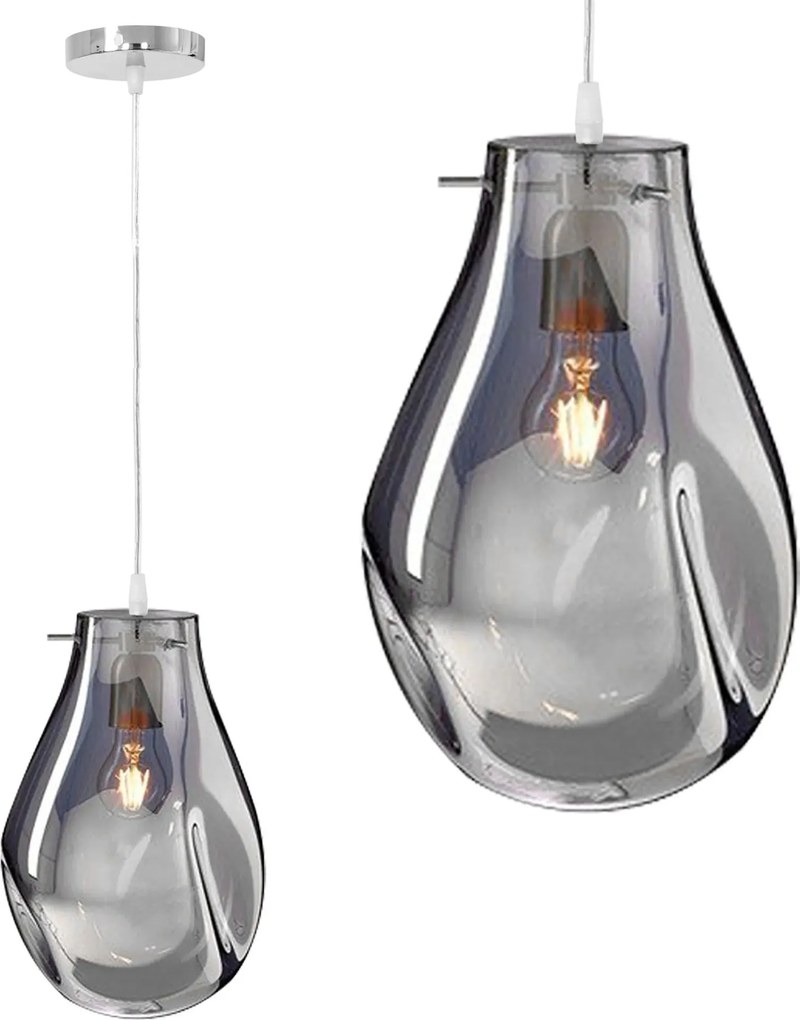 Lampada Di Soffitto Pensile Di Vetro APP327-1CP Silver