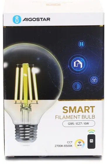 Lampadina LED dimmerabile FILAMENT G95 E27/6W/230V 2700-6500K Wi-Fi - Aigostar