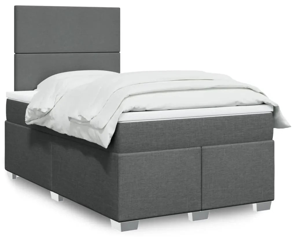 Giroletto A Molle Con Materasso Grigio Scuro 120x200 Cm Tessuto /