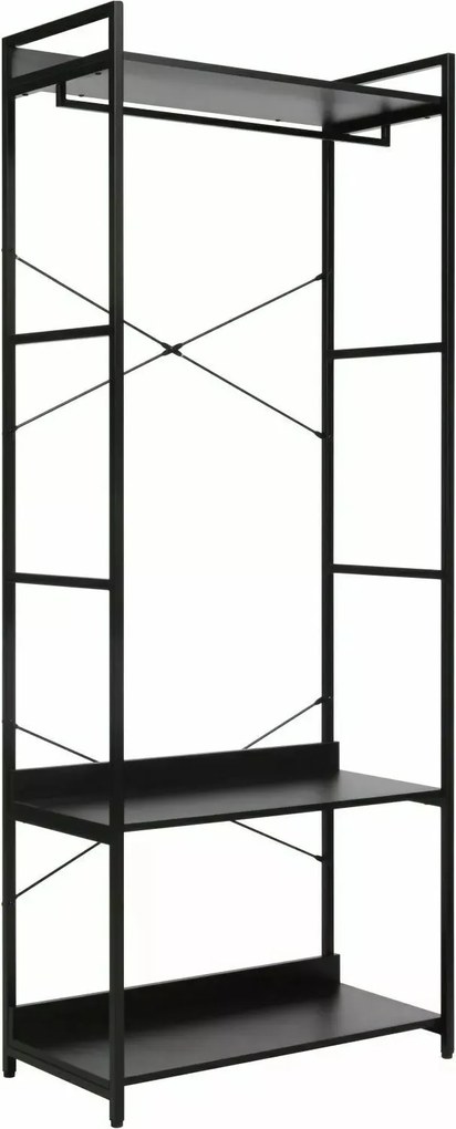 Libreria–Appendiabiti Rin B nera – 80x40x200 cm