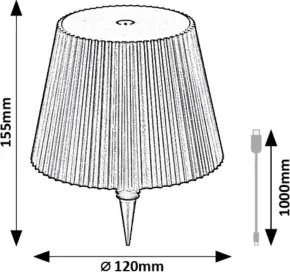 Rabalux 77142 - LED Paralume a bottiglia dimmerabile BURDUR LED/2W/5V IP44