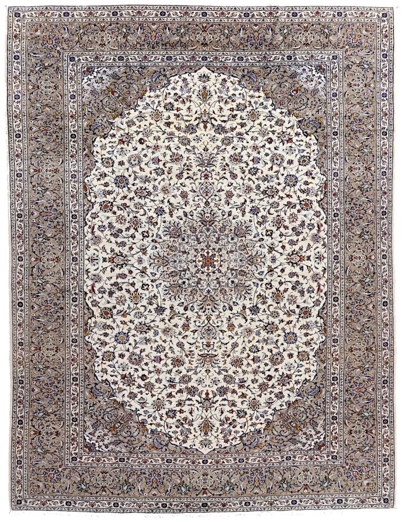 Kashan Tappeto persiano 290 x 390 Beige (Iran) Annodato A Mano