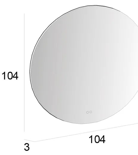 Specchio con illuminazione integrata bagno tondo Bohemia L 104 x H 104 x P 3 cm