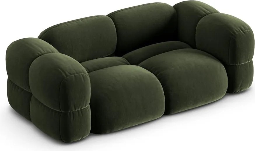 Divano verde con rivestimento in velluto 210 cm Loretto – Cosmopolitan Design