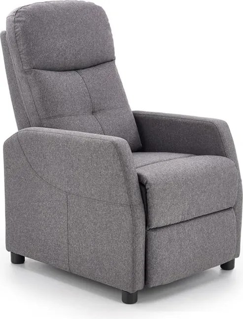 Poltrona reclinabile Felipe tessuto grigio - H103 cm