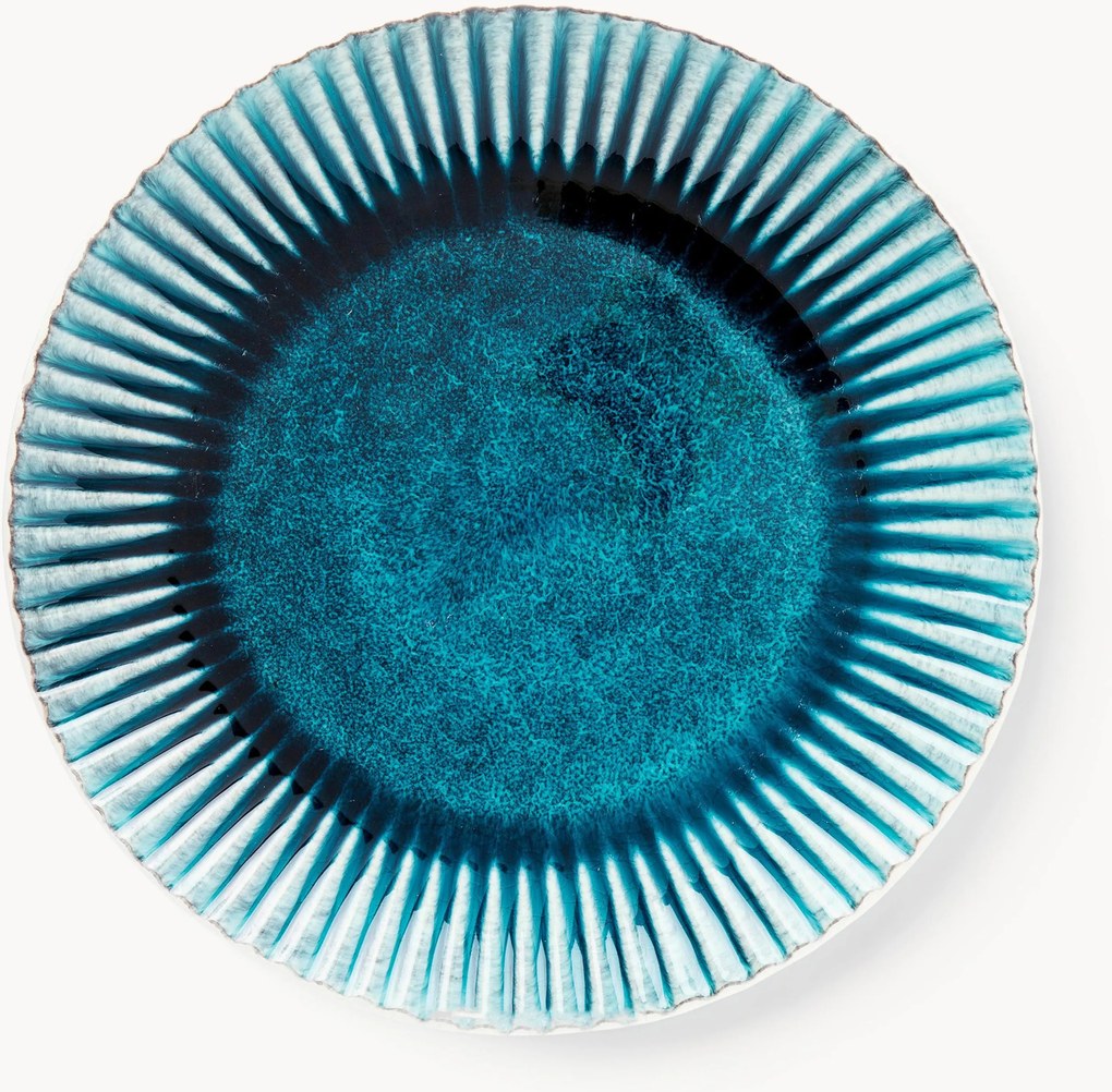Set di 4 piatti piani Azur