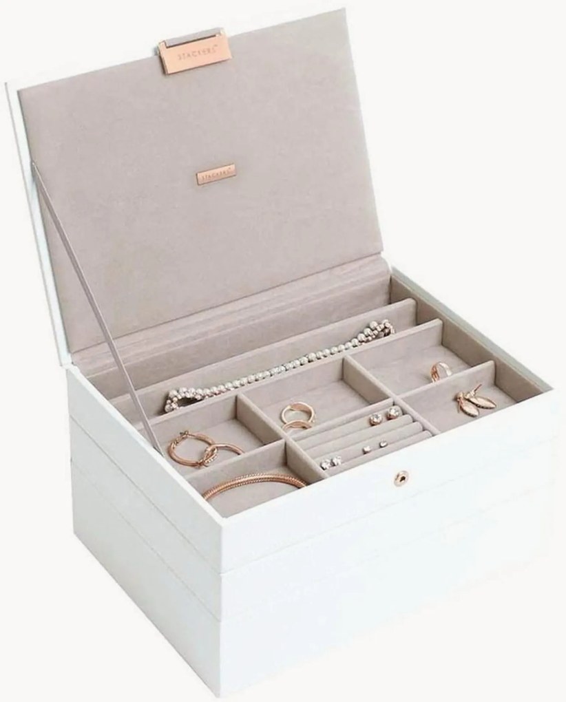 Portagioie Classic White & Rose Gold, set da 3