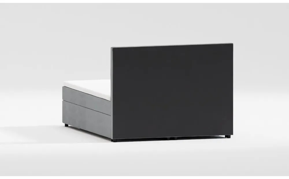 Letto matrimoniale imbottito grigio chiaro con spazio contenitivo e rete 200x200 cm Rico - Ropez