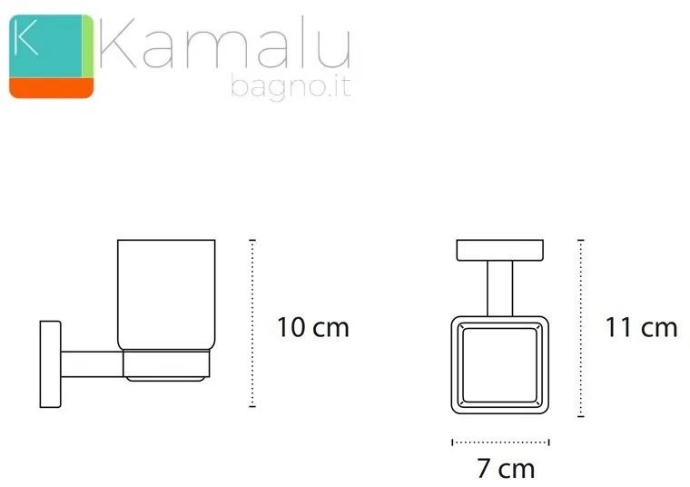 Kamalu - porta spazzolini in accaio e vetro linea clode-v20