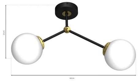 Lampadario a plafone JOY 2xE14/40W/230V nero/oro