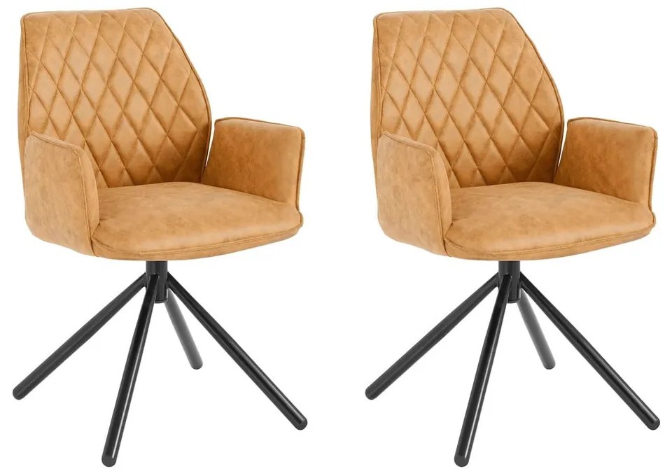 Set di sedie da pranzo gialla in imbottito 2 pz Preston – Støraa